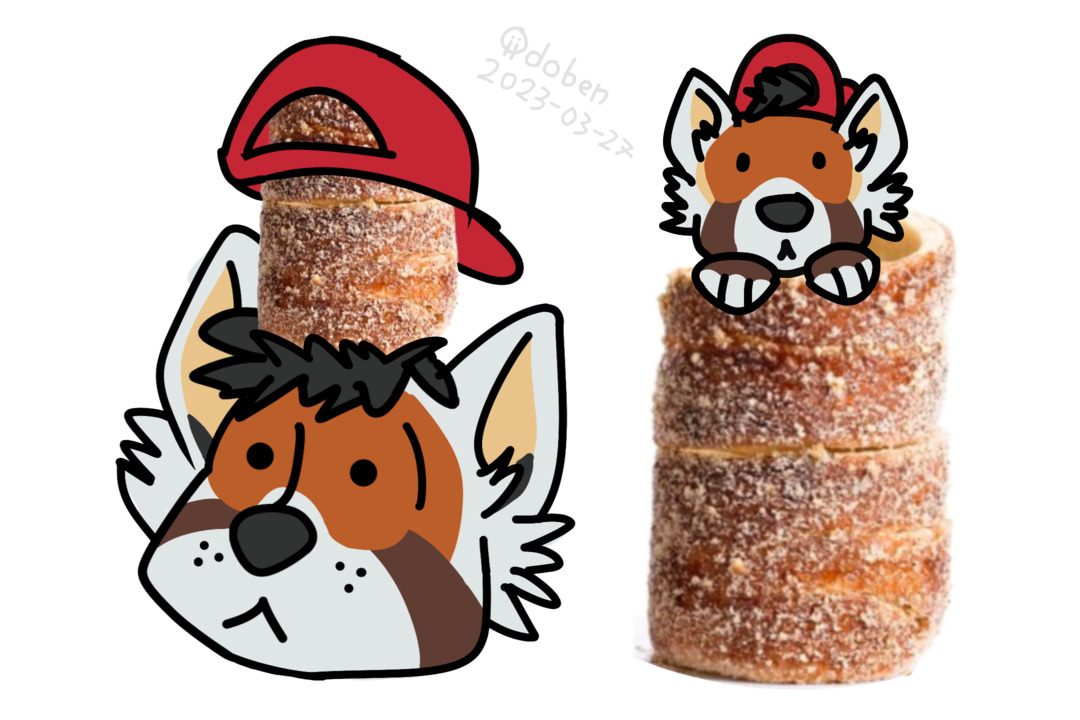 Red panda with a chimney cake